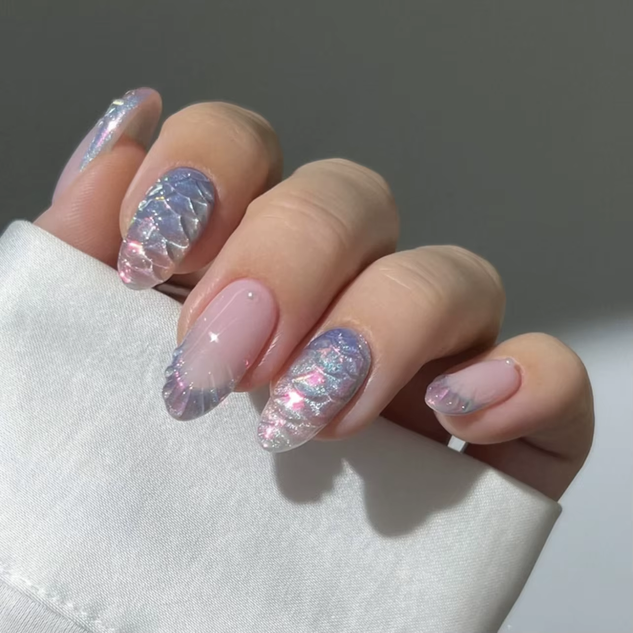 24 pièces fleur rose amande presse sur ongles Kawaii faux ongles portable ongles à coller faux ongle