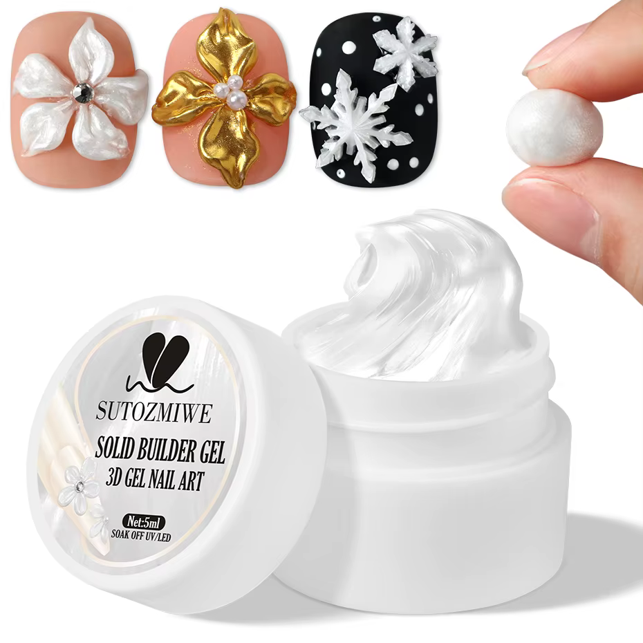 Vernis à ongles Gel solide 3D blanc chromé, 5ml, antiadhésif, Extension des mains, constructeur UV, 