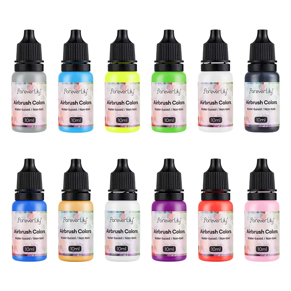 12 pièces vernis à ongles peinture aérographe encre à ongles utilisation pour aérographe pistolet co