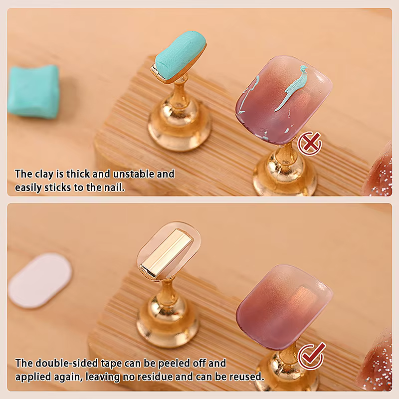 Ruban adhésif Double face Transparent sans trace pour faux ongles, présentoir, outils, bande de manu