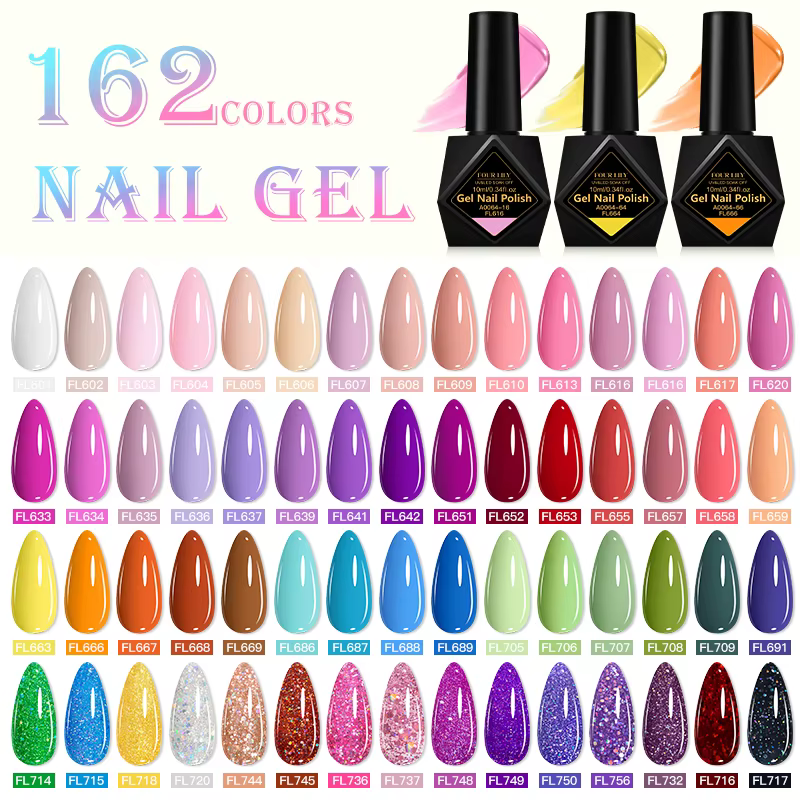 10ml Gel Vernis à ongles 162 couleurs fournitures pour ongles Vernis Semi Permanent Nail Art manucur