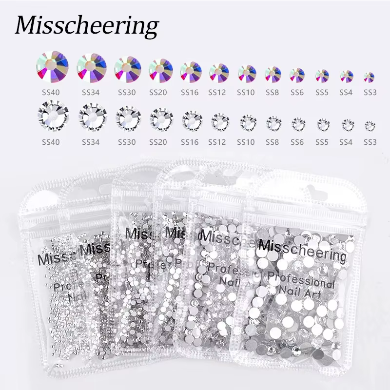 144/288/1440 pièces SS3-SS50 cristal AB clair Strass pour ongles Non correcteurs pierres à dos plat