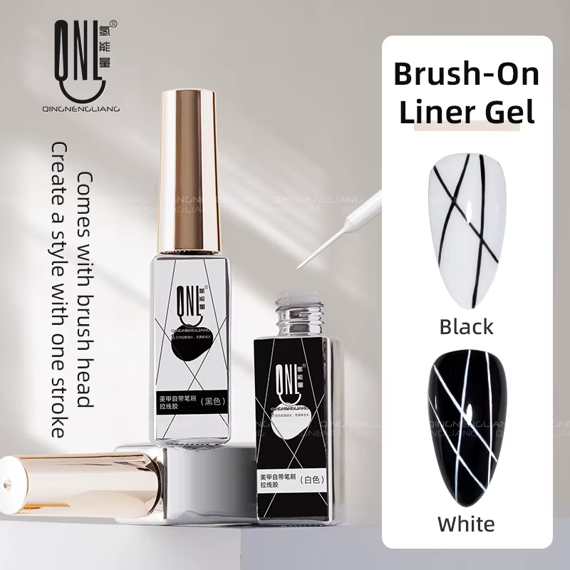 Verhéritage à ongles gel UV/LED, 7ml, blanc, noir, semi-continu