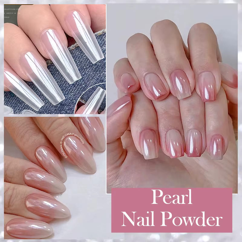 NICOLE DIARY – poudre à ongles miroir au clair de lune, aurore, effet métallique, paillettes argenté