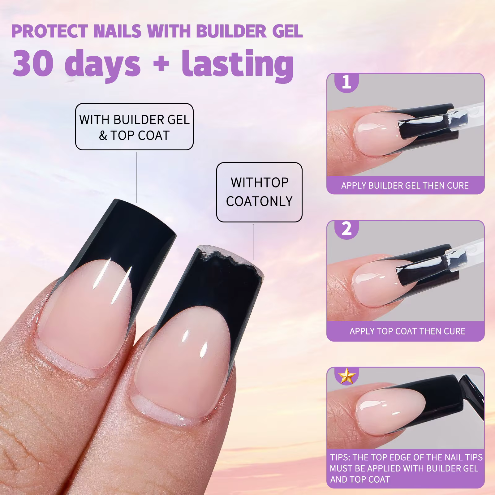 150 pièces/boîte faux ongles français sans cicatrice cercueil amovible amande faux ongles patchs acr