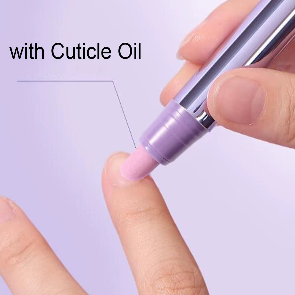 Stylo à huile pour cuticules d'ongles 3 en 1, avec huile nutritionnelle, poussoir pour cuticules, di