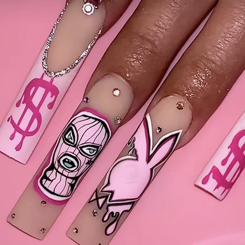 Autocollants 3D en Forme de Dollar pour Ongles, Décalcomanies Auto-Adhésives pour Manucure, Envelopp