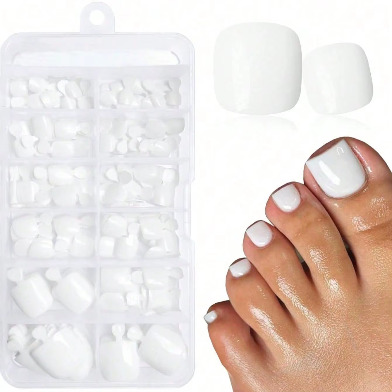 Faux ongles français blanc amande pour femmes et filles, parfait pour 03chic ou fête Billy, 120 pièc
