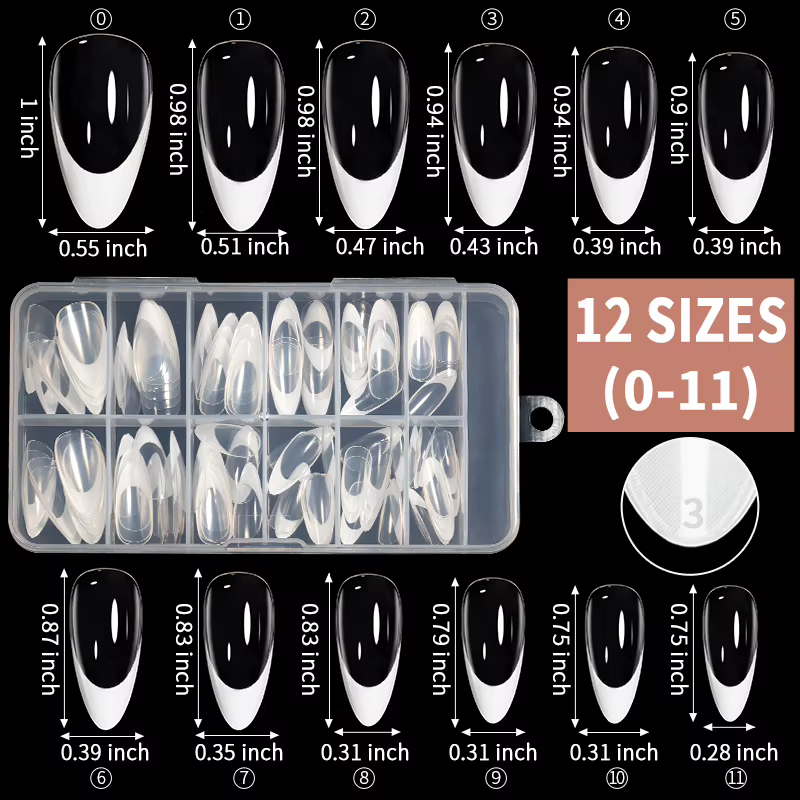 120 pièces/boîte clair et blanc français ongles conseils couverture complète Gel souple acrylique co