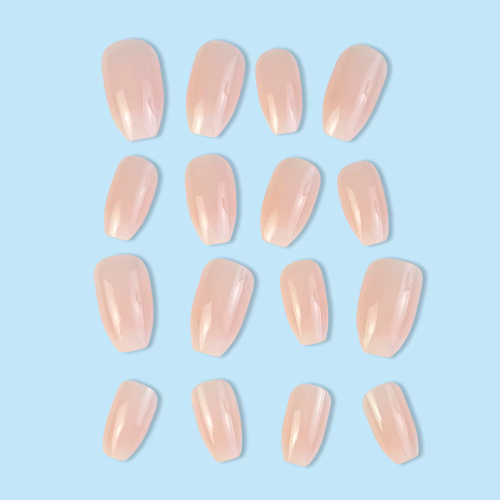 24 pièces ballerine presse sur ongles rose dégradé faux ongles brillant doigt artificiel manucure ré