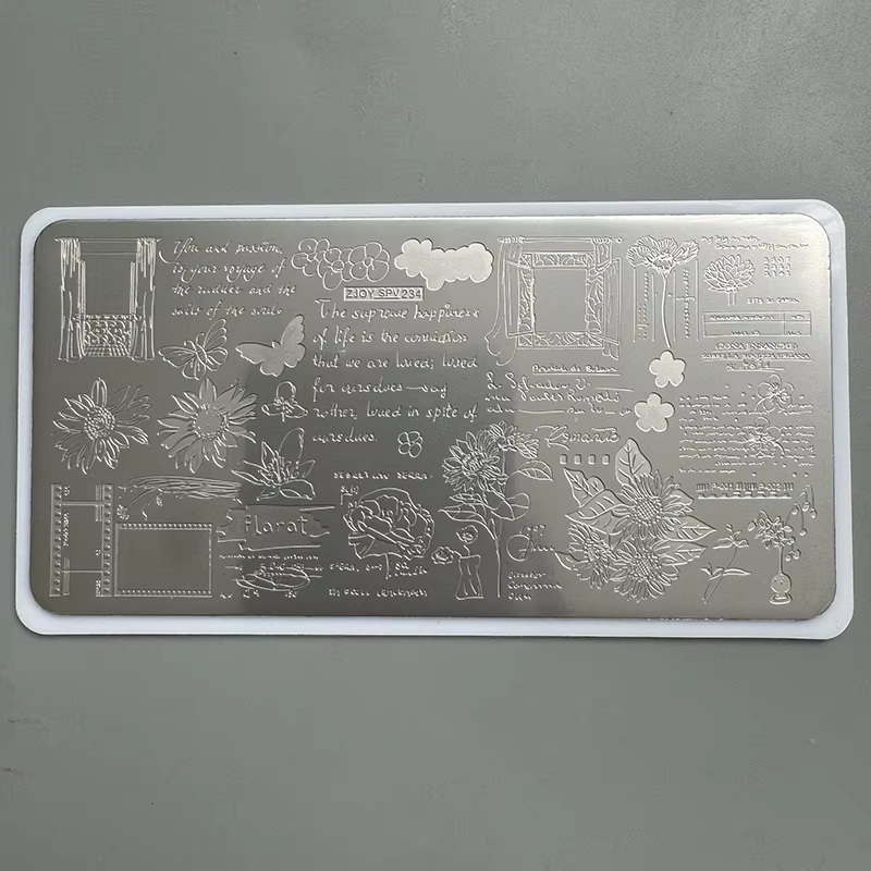 XMQ NAIL ART STAMPING PLATES LETRES Fleurs IMAGTEPLATES TEMPLATE
