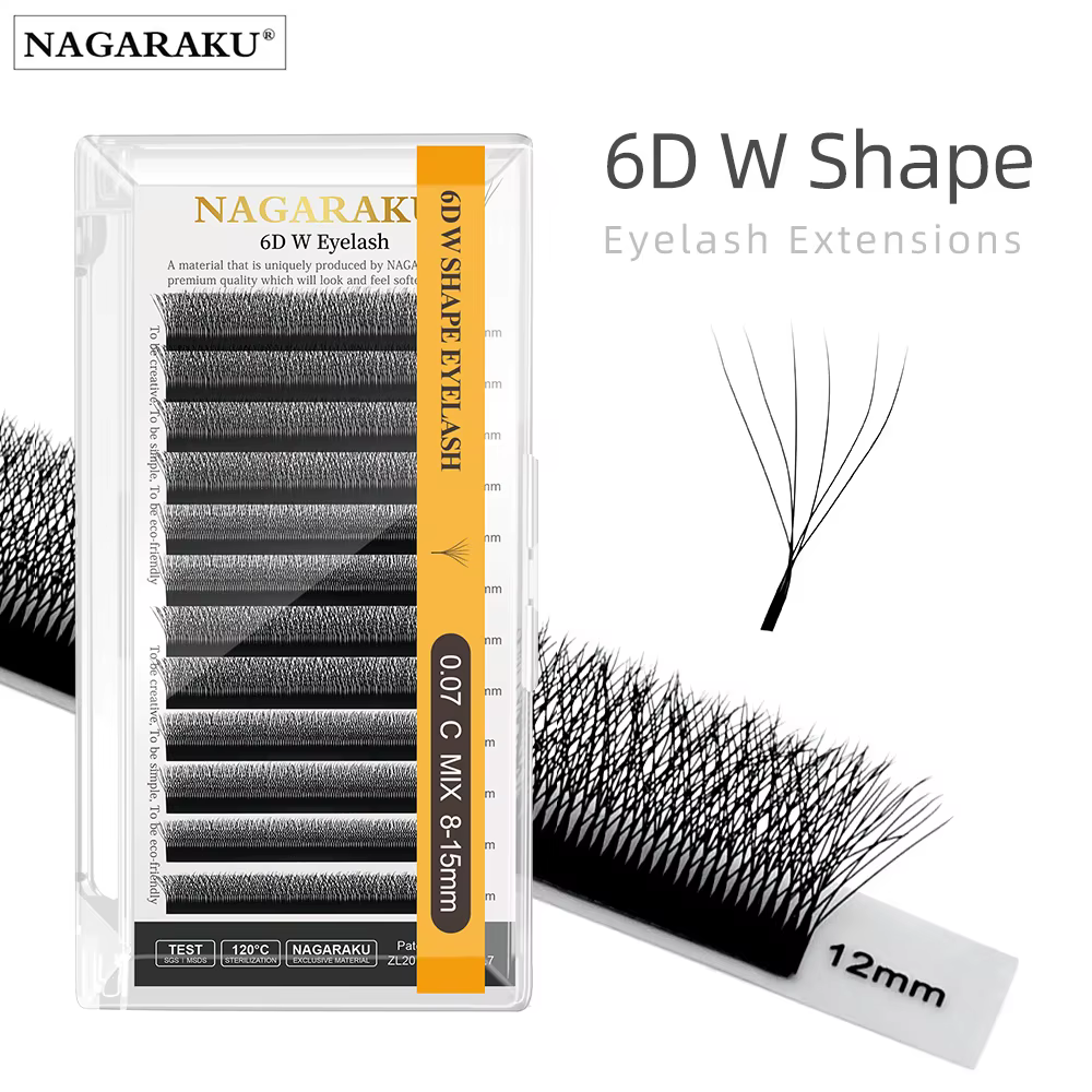 NAGARAKU 6D W forme floraison automatique Bloom ventilateurs préfabriqués Extensions de cils lumière
