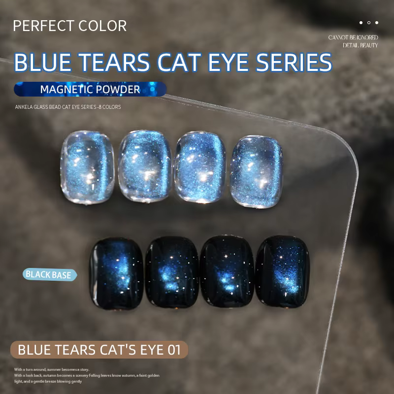 Vernis Gel Magnétique Effet Œil de Chat Bleu PERFECT COLOR Blue Tears, 3g, Séchage UV LED, Vernis à 