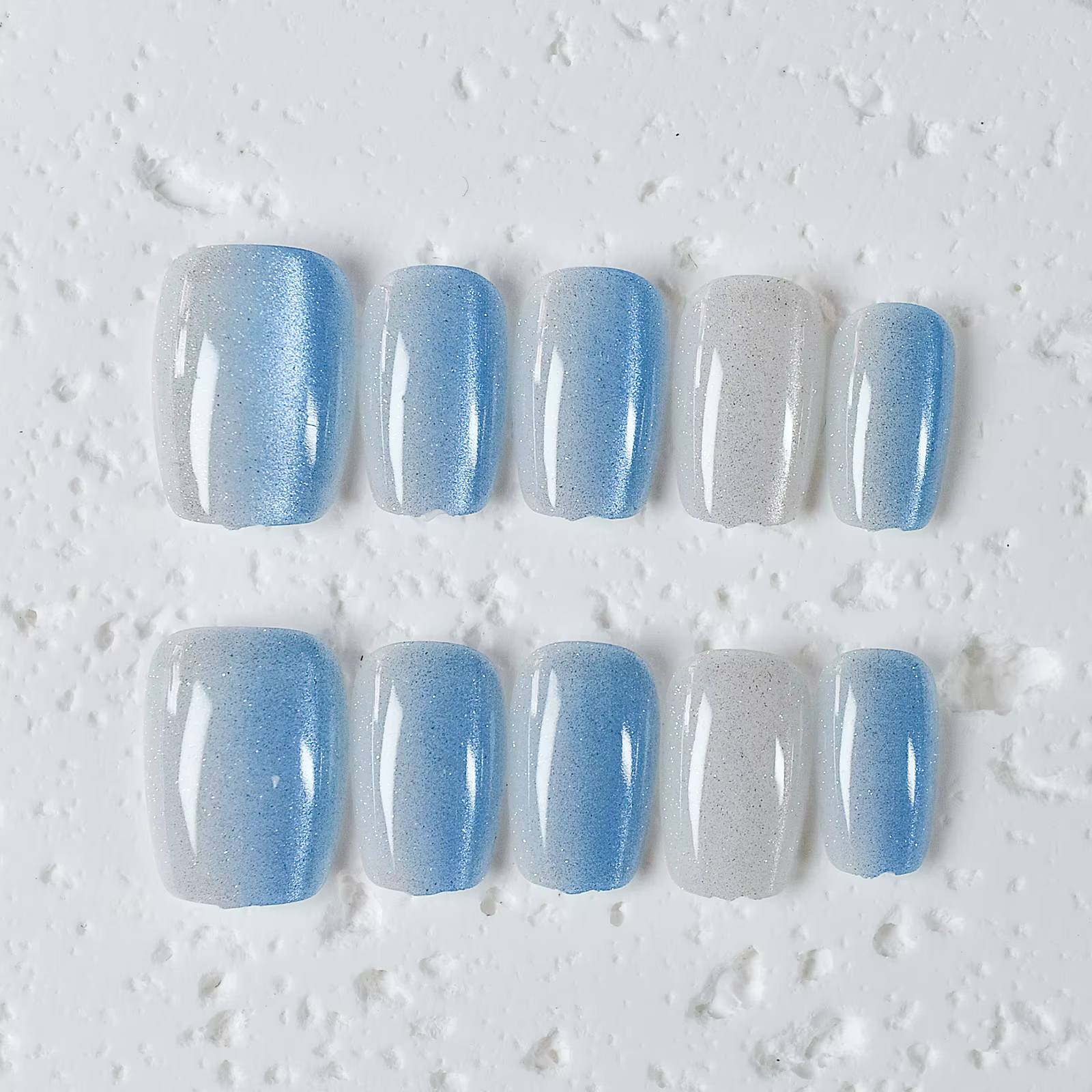 Jolis yeux de chat carrés pour femmes et filles, presse sur les ongles, style charmant, 3 tailles au