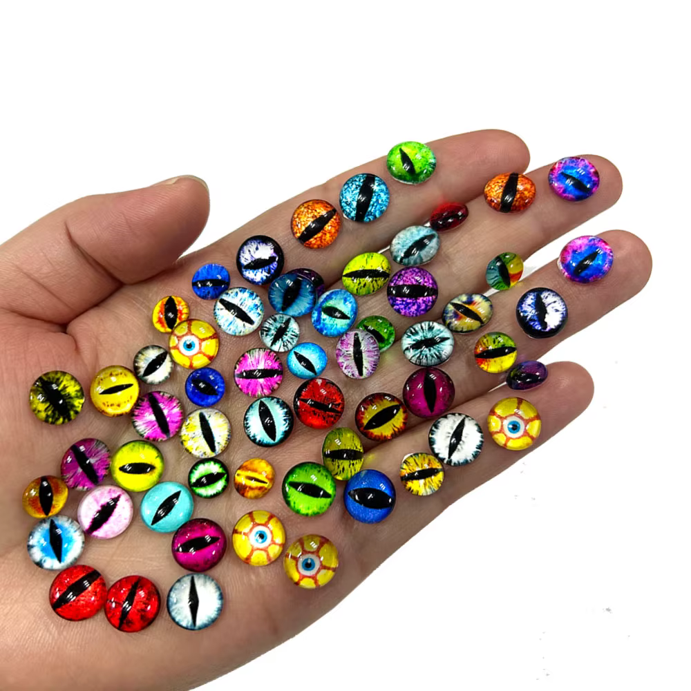 20/50 pièces 3D cristal oeil d'animal perles breloques pour ongles 6/8/10mm mixte Dragon globe ocula