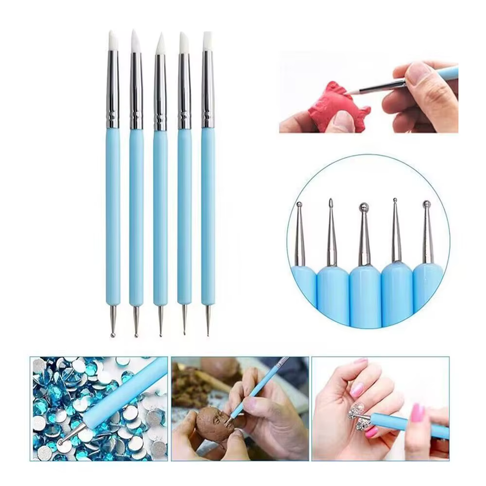 Stylo de sculpture à tête en Silicone à Double extrémité, brosse de modélisation, outil d'argile de 