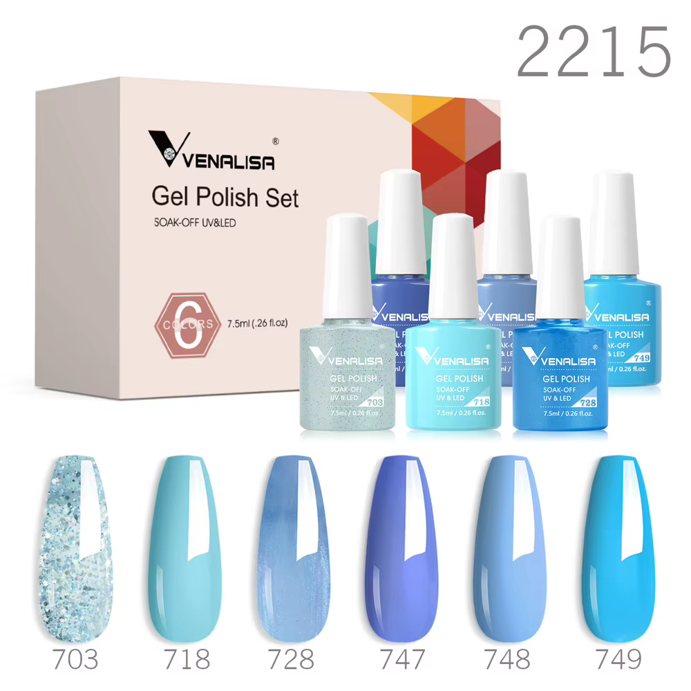 Venalisa TPO/HEMA FREE 6 pièces/kit 7,5 ml Vernis Gel Couleurs Nude Jelly French Soak-Off UV LED pou