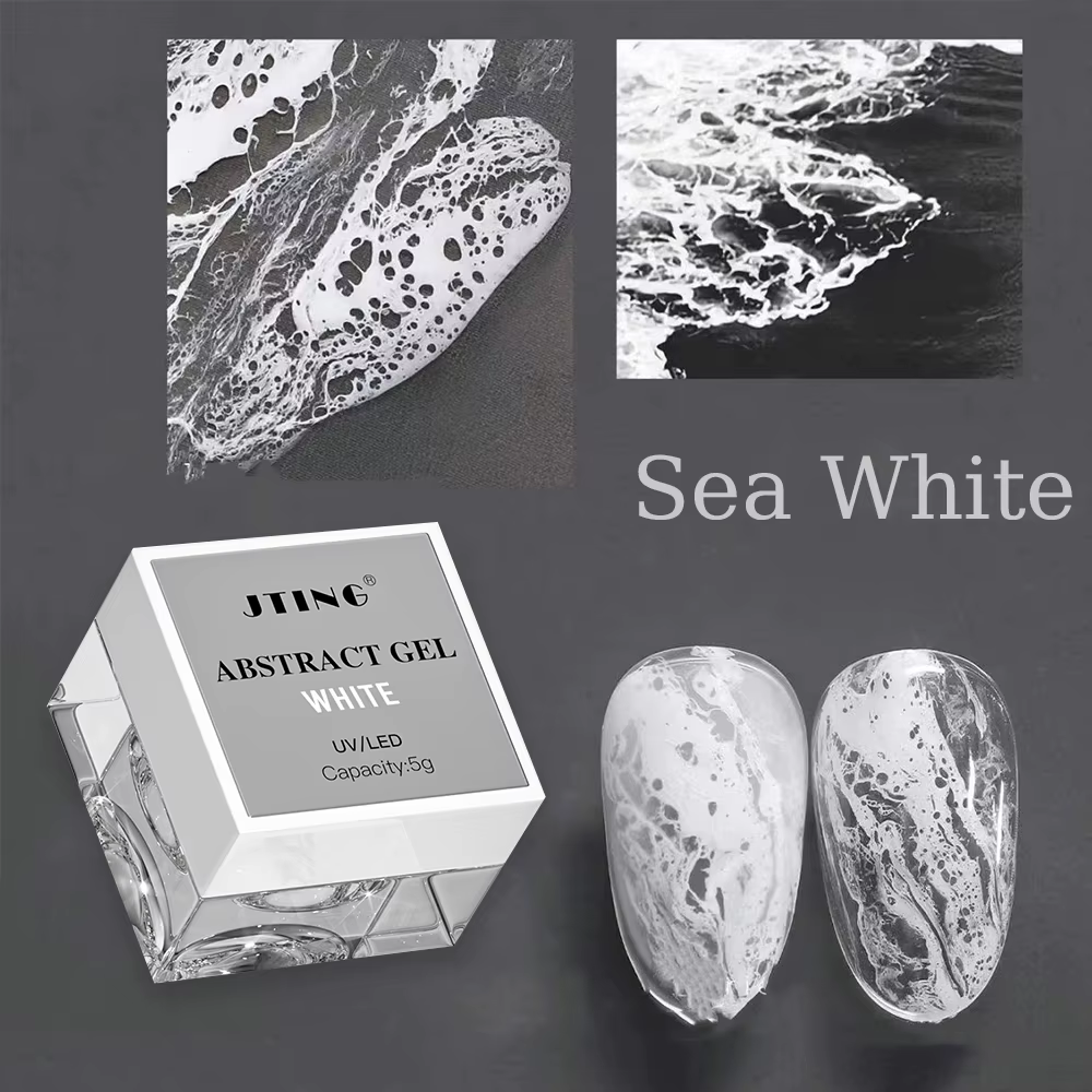 5ml noir blanc Ombre floraison vernis à ongles bulle océan mer vague Gel marbre dégradé Gel Semi Per