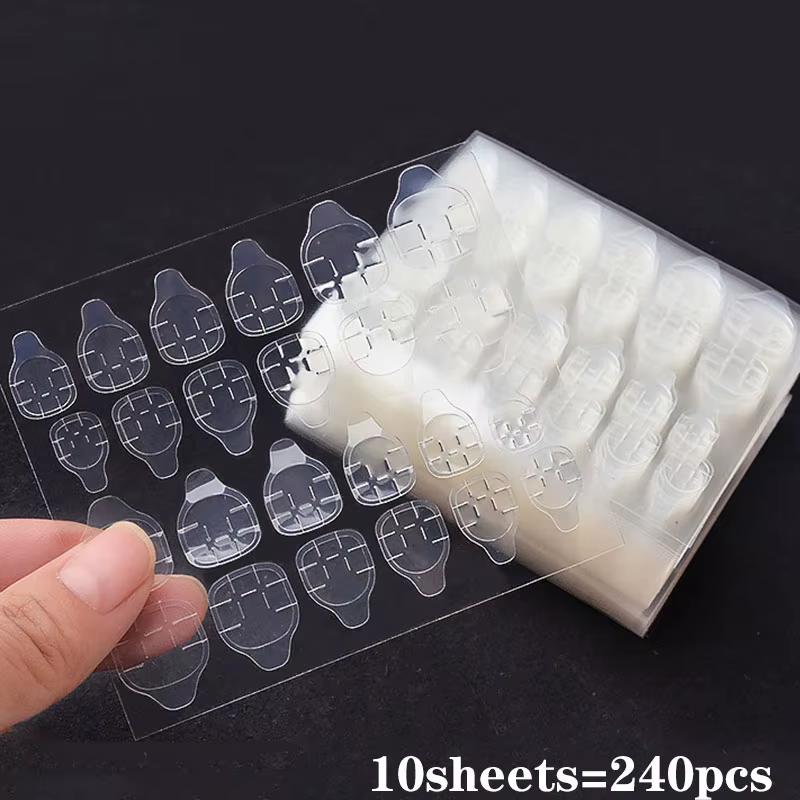 240 pièces Double face ruban adhésif colle autocollant faux ongles colle pour faux ongles conseils c