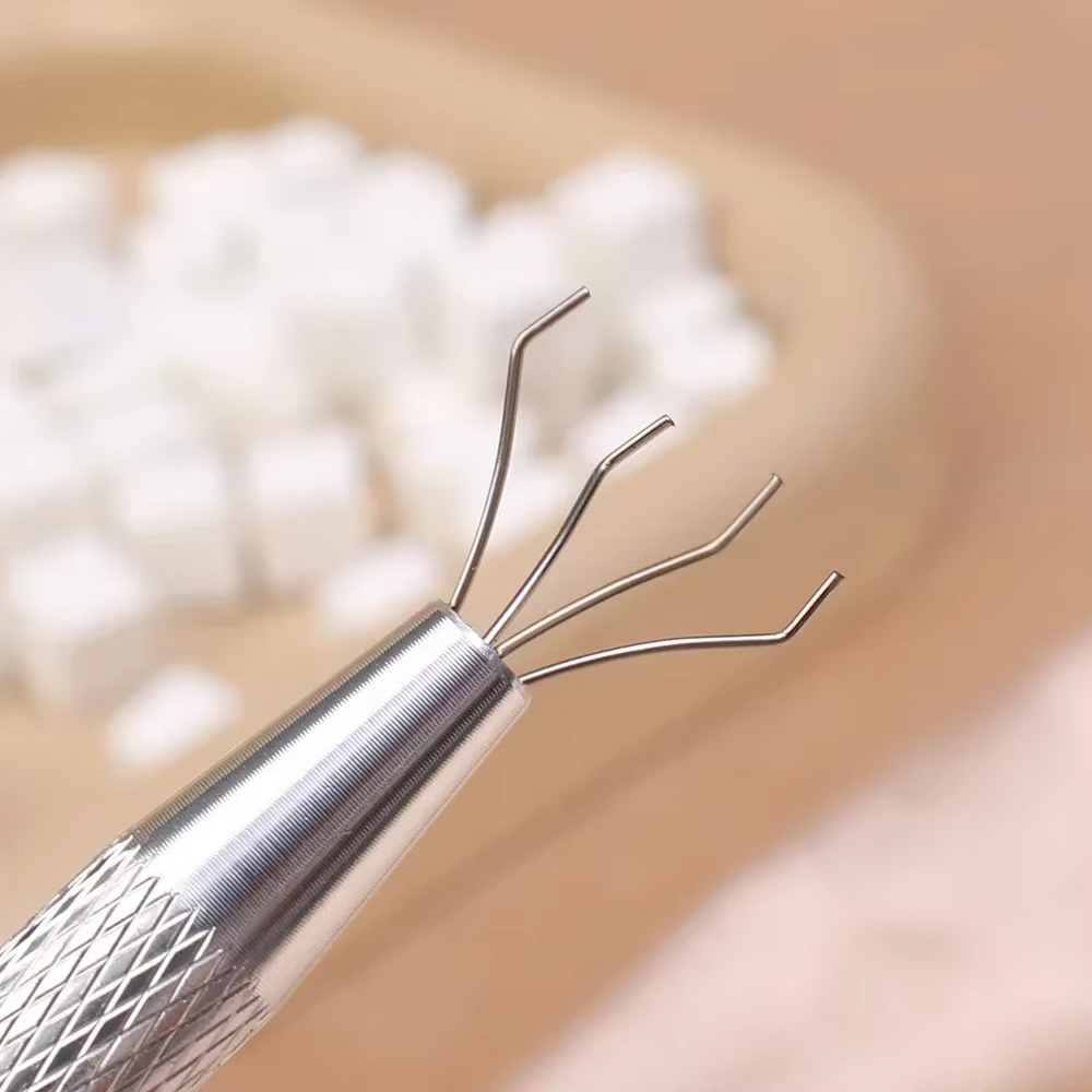 Mini éponge carrée pour Nail Art, avec 4 griffes, ensemble de pinces métalliques, éponges polyvalent