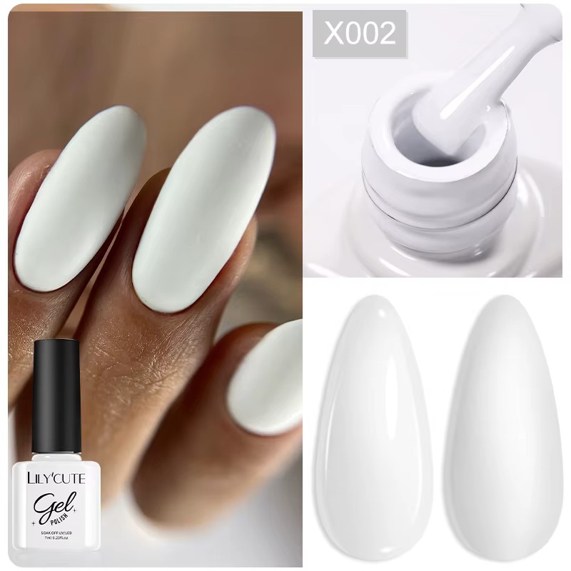 Vernis à ongles gel LILYCUTE 7ml, couleur unie, gel semi-permanent, gel UV, gel UV LED, vernis à ong