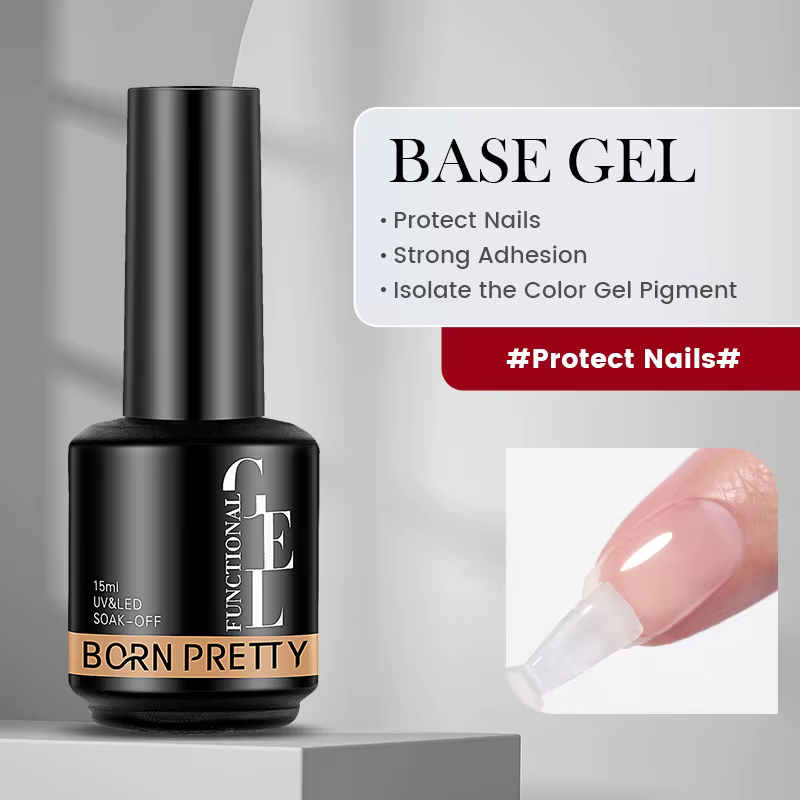 BORN PRETTY 15ml Super Top Coat pour vernis à ongles en gel, gel de renforcement 45 jours, gel de ba