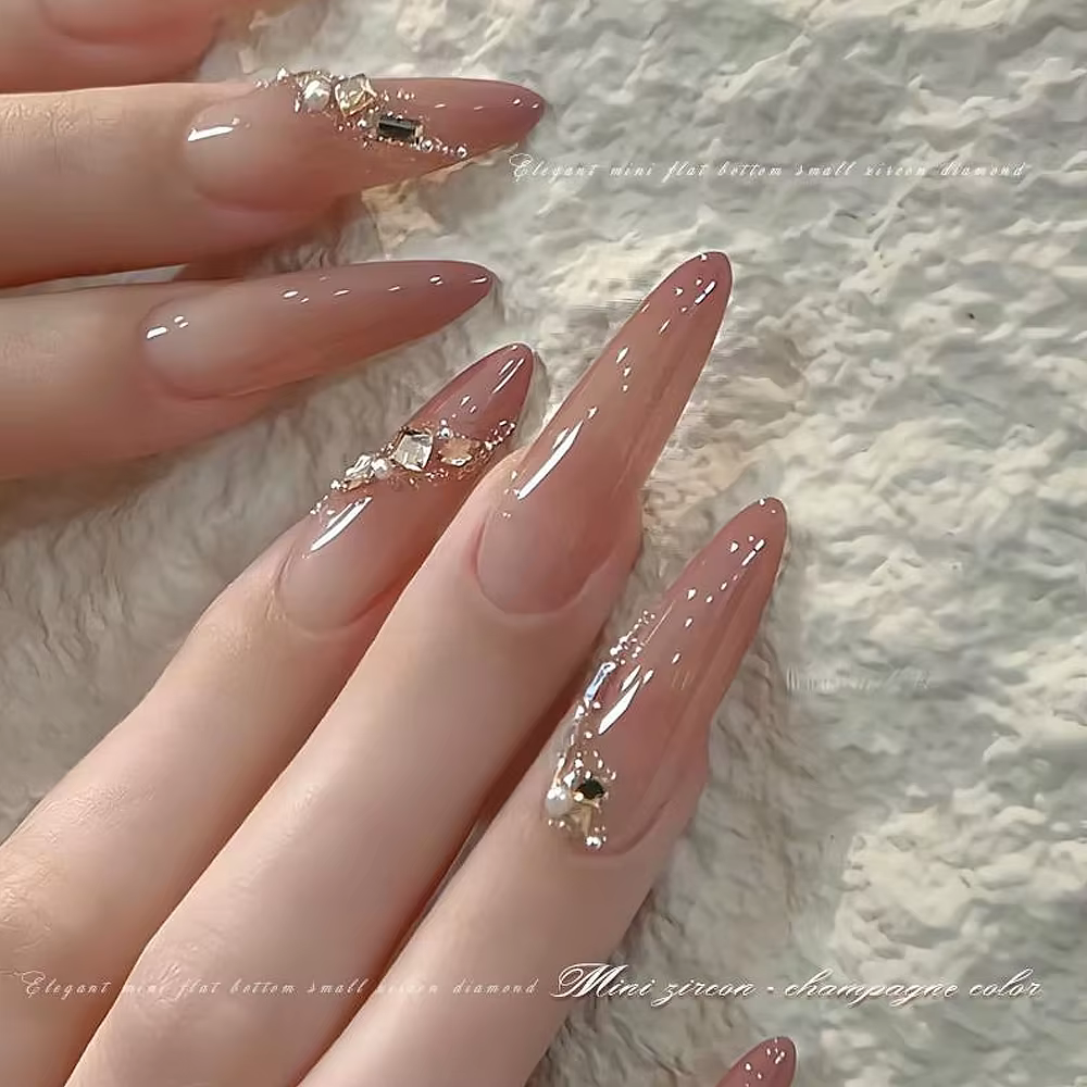 Mini strass blanc/rose/champagne or, 100 pièces, Zircon Flash inversé, fond plat, accessoires de lux