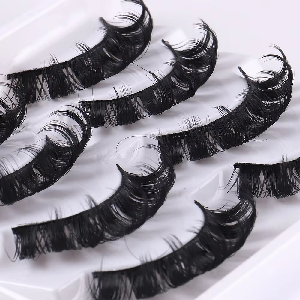 4 paires de cils à bande russe cils de vison moelleux faux cils 3D cils de Volume russe faux cils