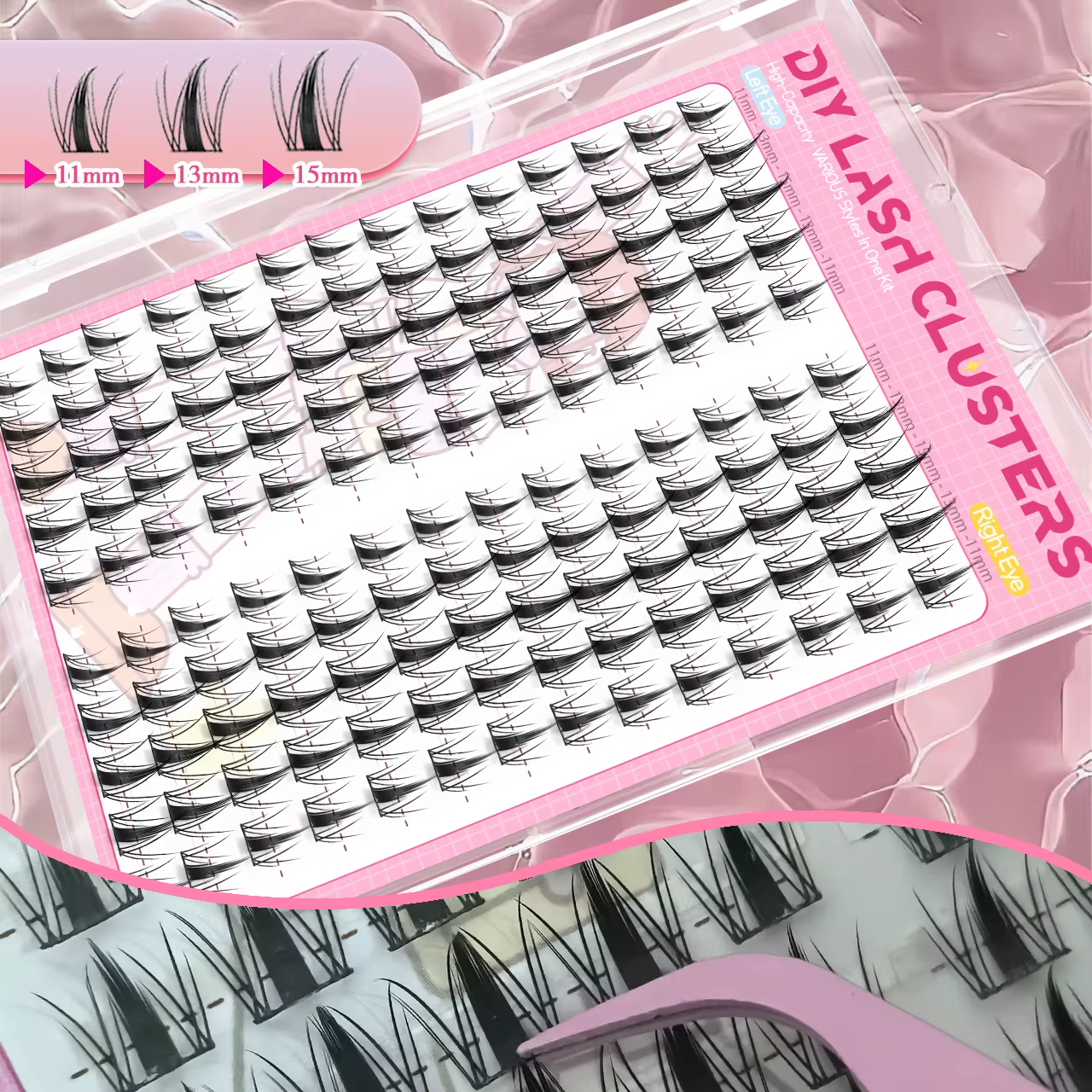 Kit d'extension de faux cils de style coréen à 140 grappes – Parfait pour le maquillage cosplay et l