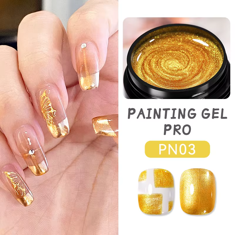 BORN PRETTY – vernis à ongles Gel Super métallique, Chromes holographiques, effet métallique, dessin