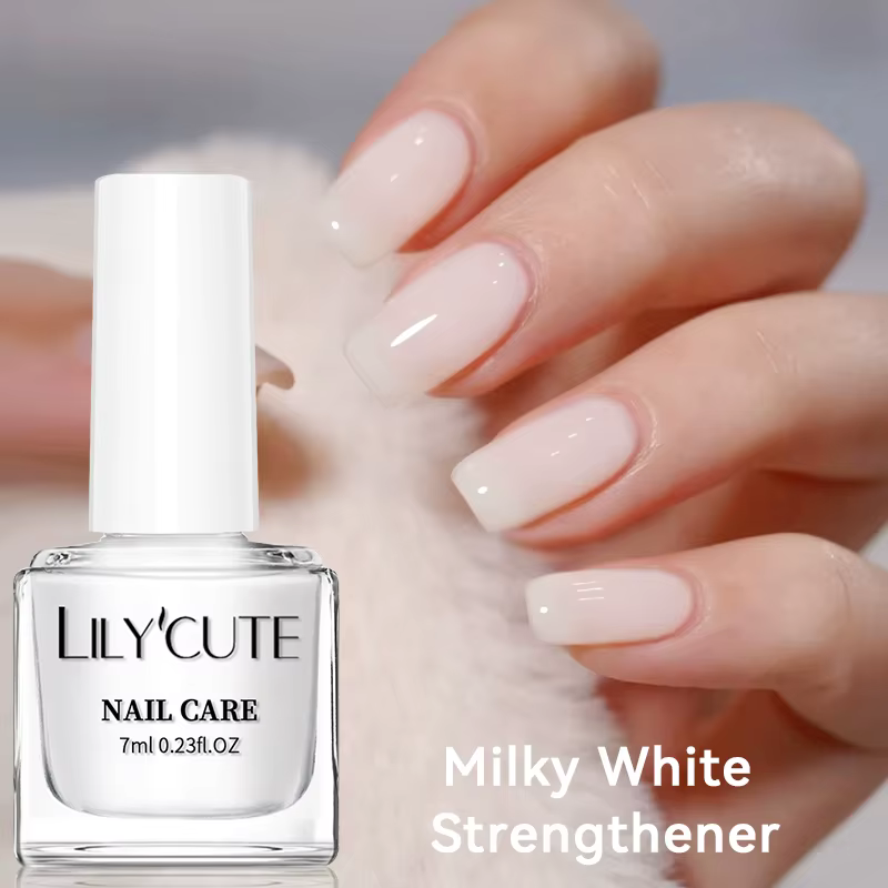 LILYCUTE 7ML vernis à ongles blanc laiteux rose effet de renforcement soin longue durée vernis à séc