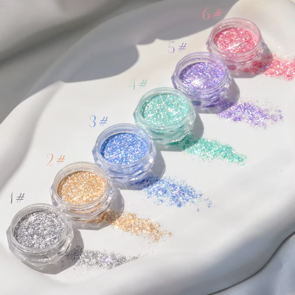Poudre à ongles opale dorée Super brillante, paillettes de sirène, flocons irisés ultra-fins, paille