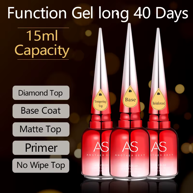 AS 15ml Poudre Effet Miroir Chrome Transparent Gel de Finition pour Ongles Gel Cristal Brillant Sûr 