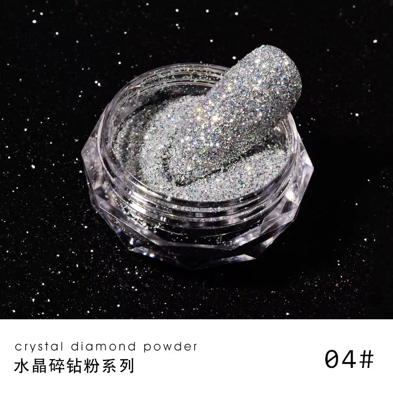 Poudre à ongles diamant réfléchissante, 1 boîte, paillettes scintillantes, cristal brillant, strass,