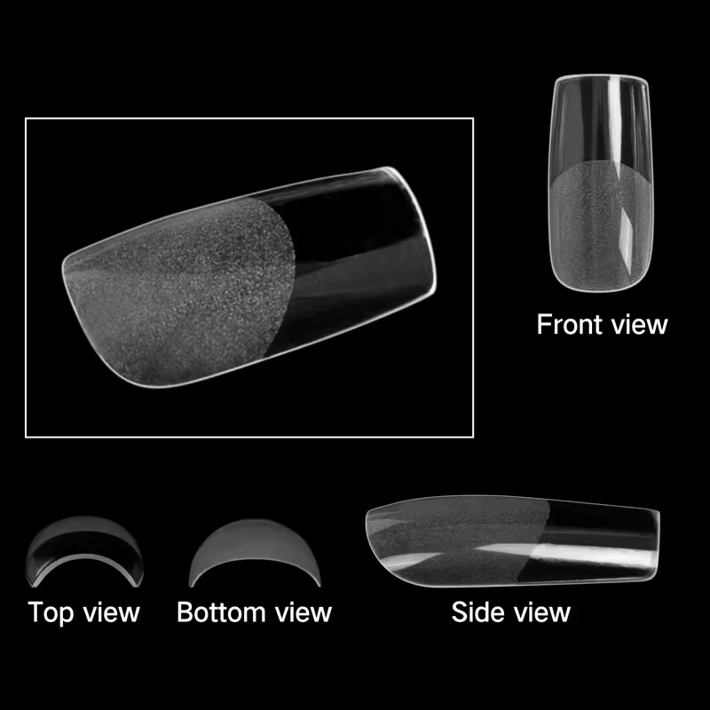 600 pointes d'ongles carrées artificielles couverture complète pointes d'ongles en Gel Transparent d