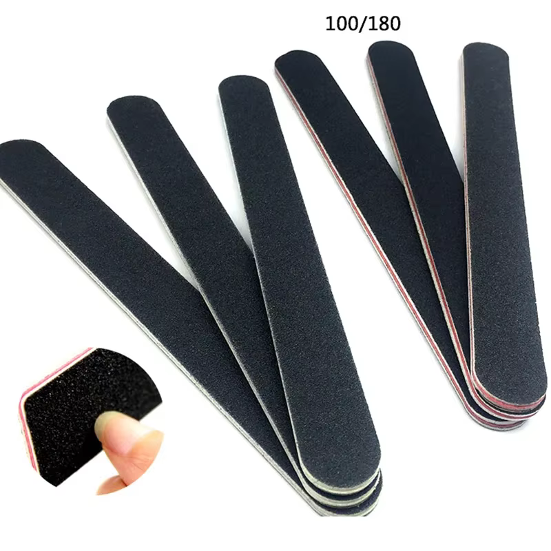 5 pièces/10 pièces lime à ongles tampon à ongles professionnel papier de verre noir fort Angle de ci