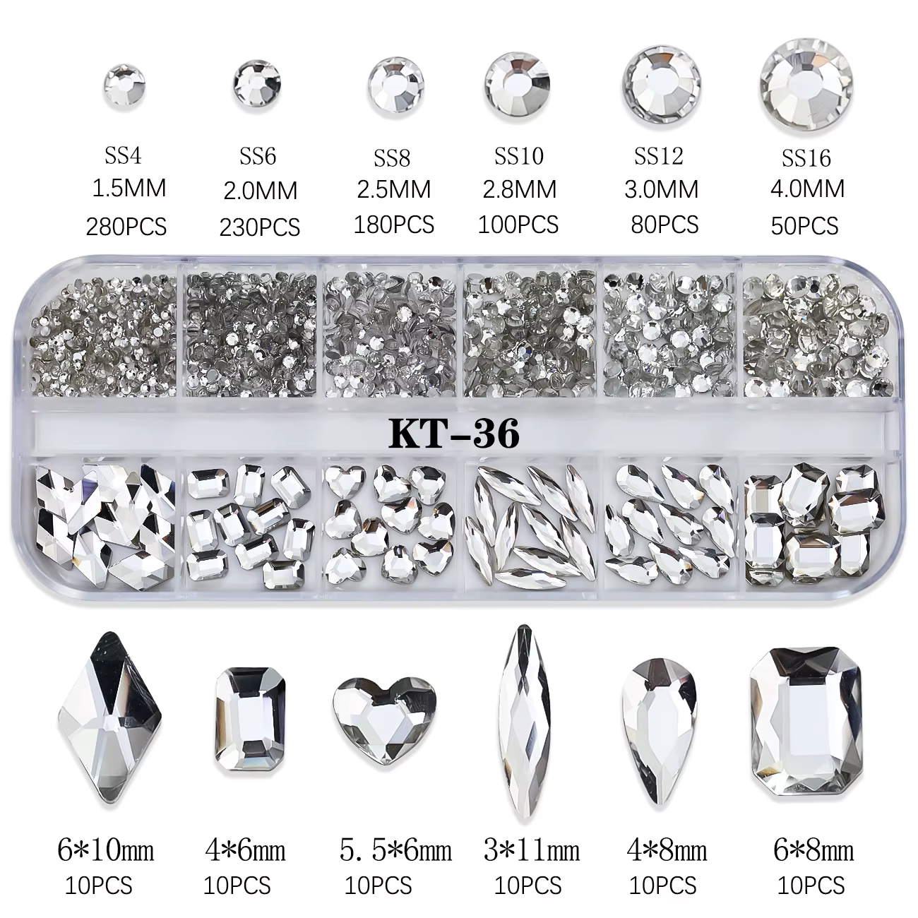 12 grilles rose mixte ongles strass luxe ongles breloques paillettes cristal bijoux gemmes Nail Art 