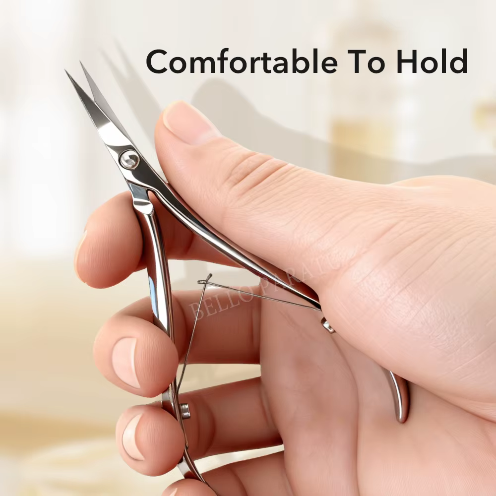 1 pièce Ciseaux à cuticules incurvés extra-fins, Coupe-ongles, Outils de manucure polyvalents, Coupe