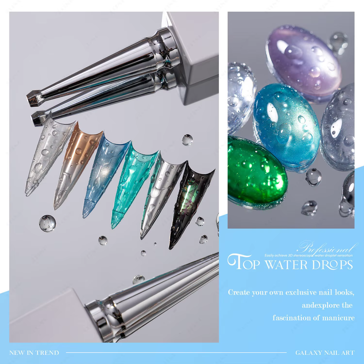 JTING 15ml Nouveau Gel Polish Transparent Effet Gouttes d'Eau Sans Résidu 3D Effet Goutte d'Eau UV L