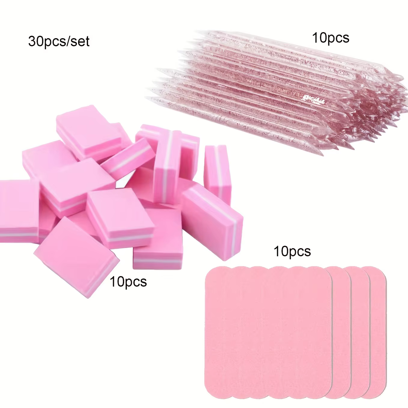 Kit de soins des ongles 1 ensemble-30 pièces: mini limes, tampons et bâtons – Parfait pour le poliss
