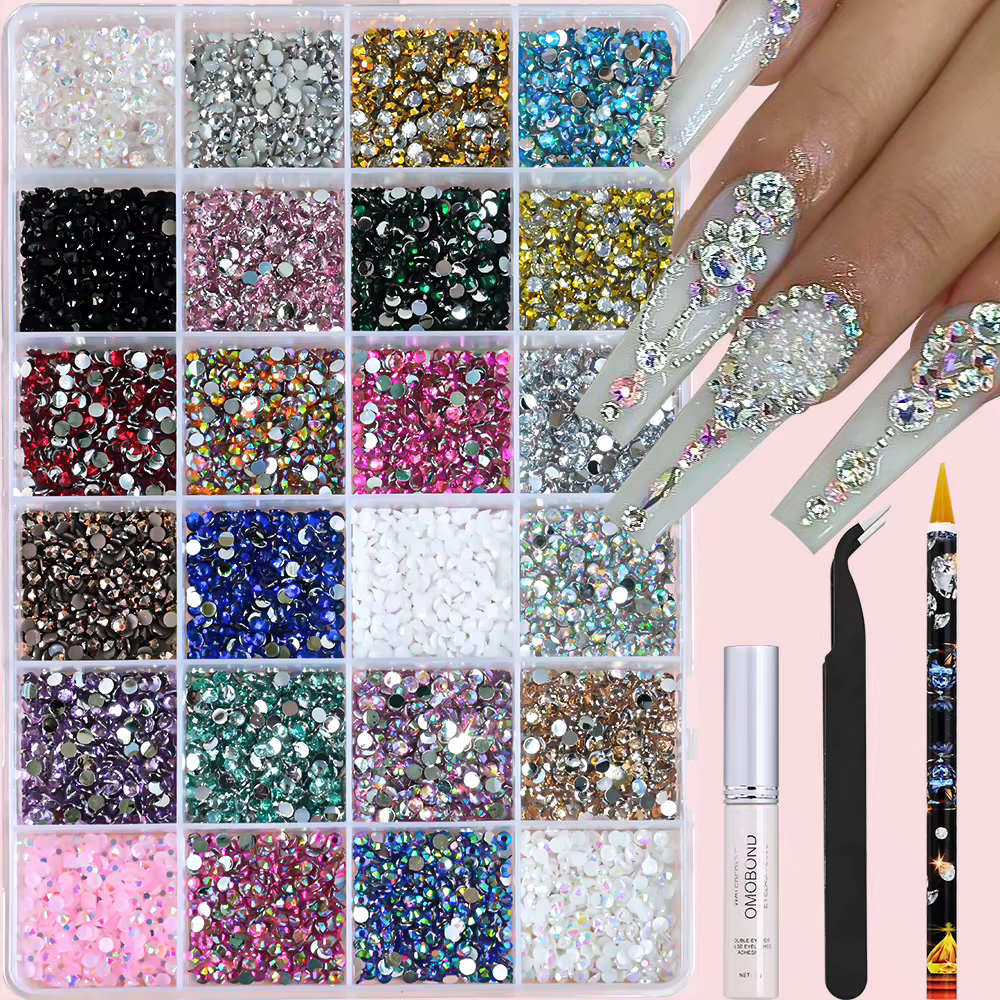 3500 pièces SS10 résine ronde Flatback paillettes strass coloré 3D décor d'ongle bricolage artisanat