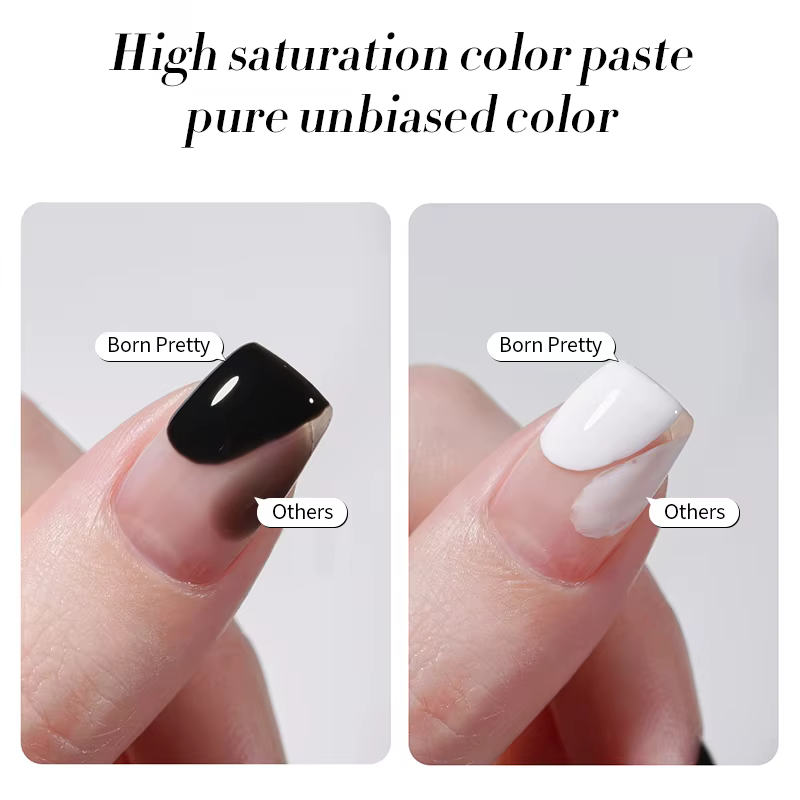 Faillite N PRETTY-Verhéritage à Ongles Gel UV LED, Noir Pur, Blanc, Semi Continu, Gel Nude, GT Recha
