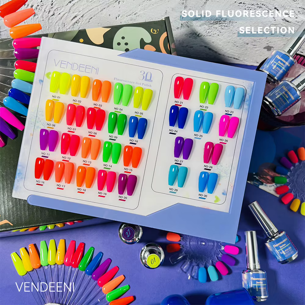 Verhéritage à Ongles Fluorescent en Gel Néon Semi Continu, Soak-Off UV LED, pour Nail Art et Manucur