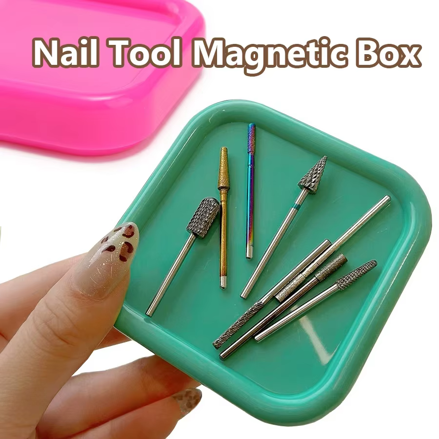 Plateau magnétique Portable pour organisateur de Nail Art, conteneur de rangement de conception d'ye
