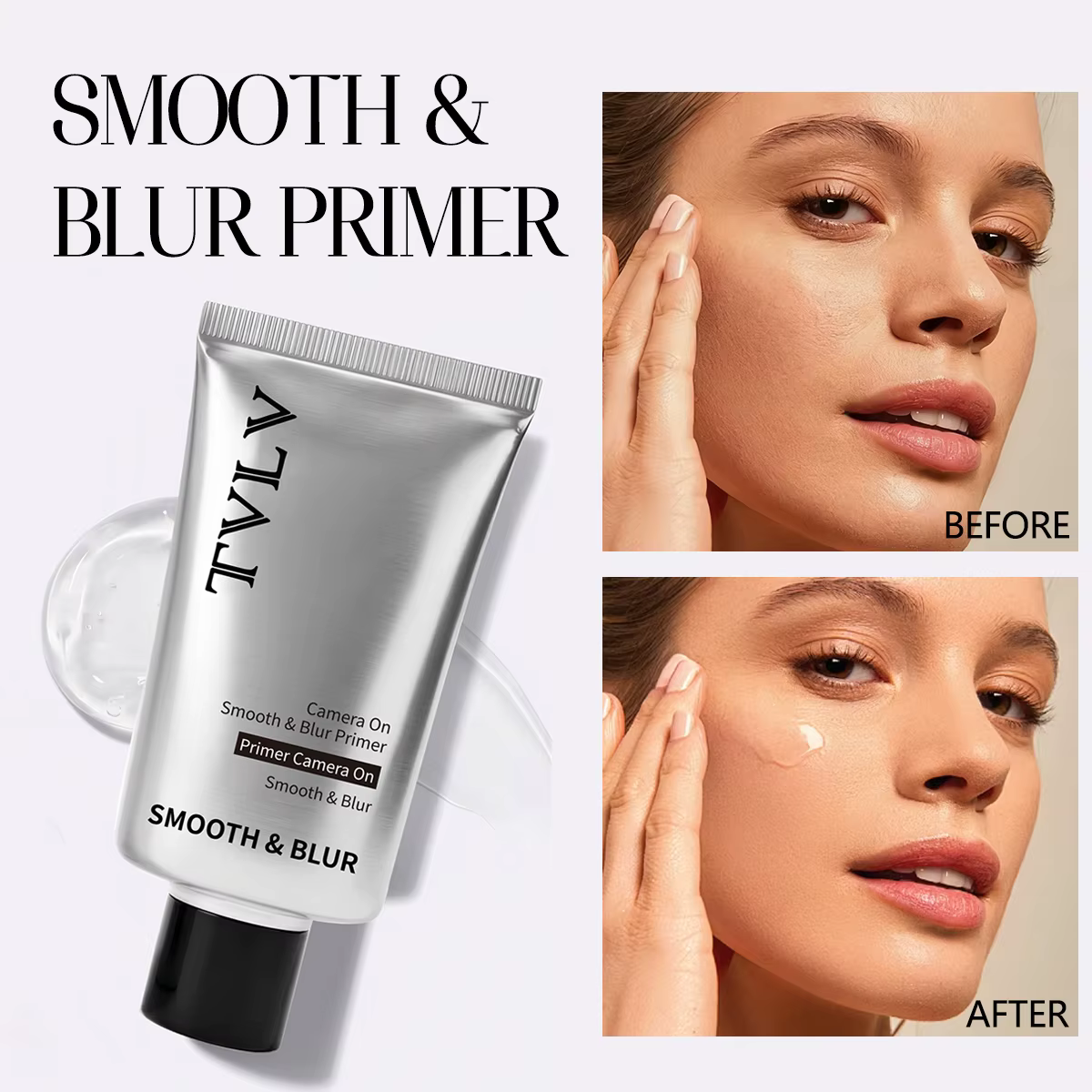 Gel de base transparent hydratant et affinant les pores pour une application de maquillage lisse, em