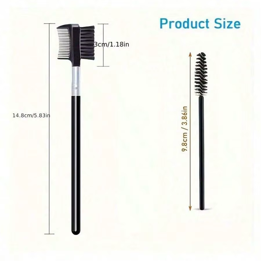 Kit de toilettage de cils 11 en 1, comprend un recourbe-cils avec séparateur de peigne, une baguette