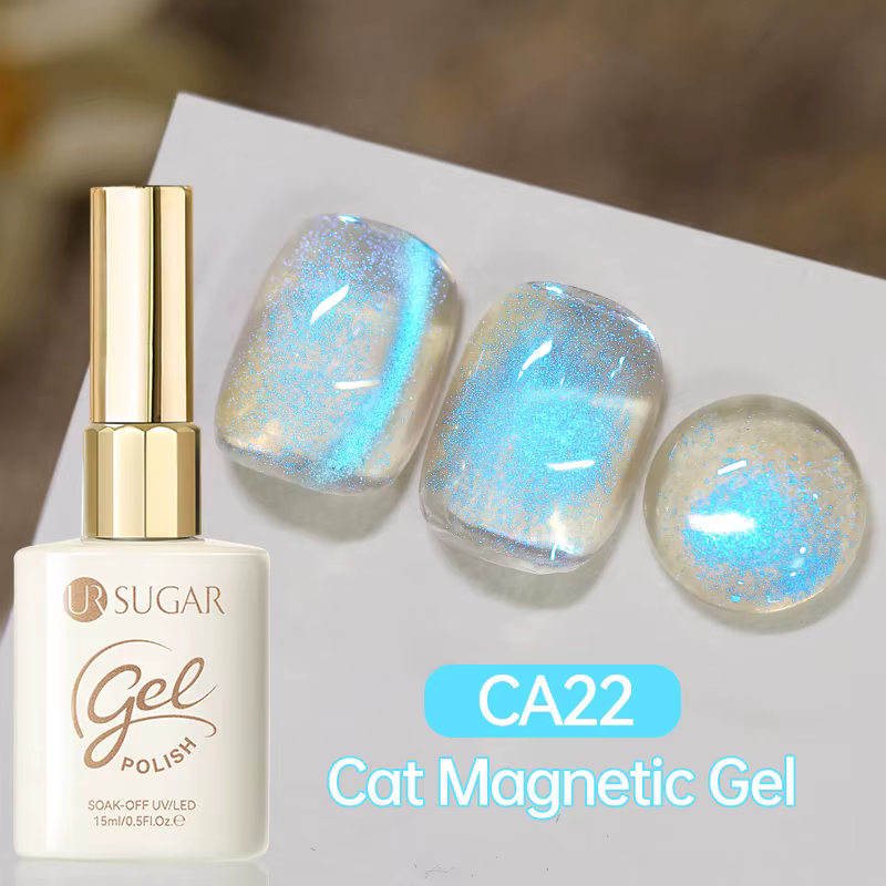 UR SUGAR 15ml chat Gel magnétique gelée verre couverture complète Varnis Gel magnétique tremper UV L