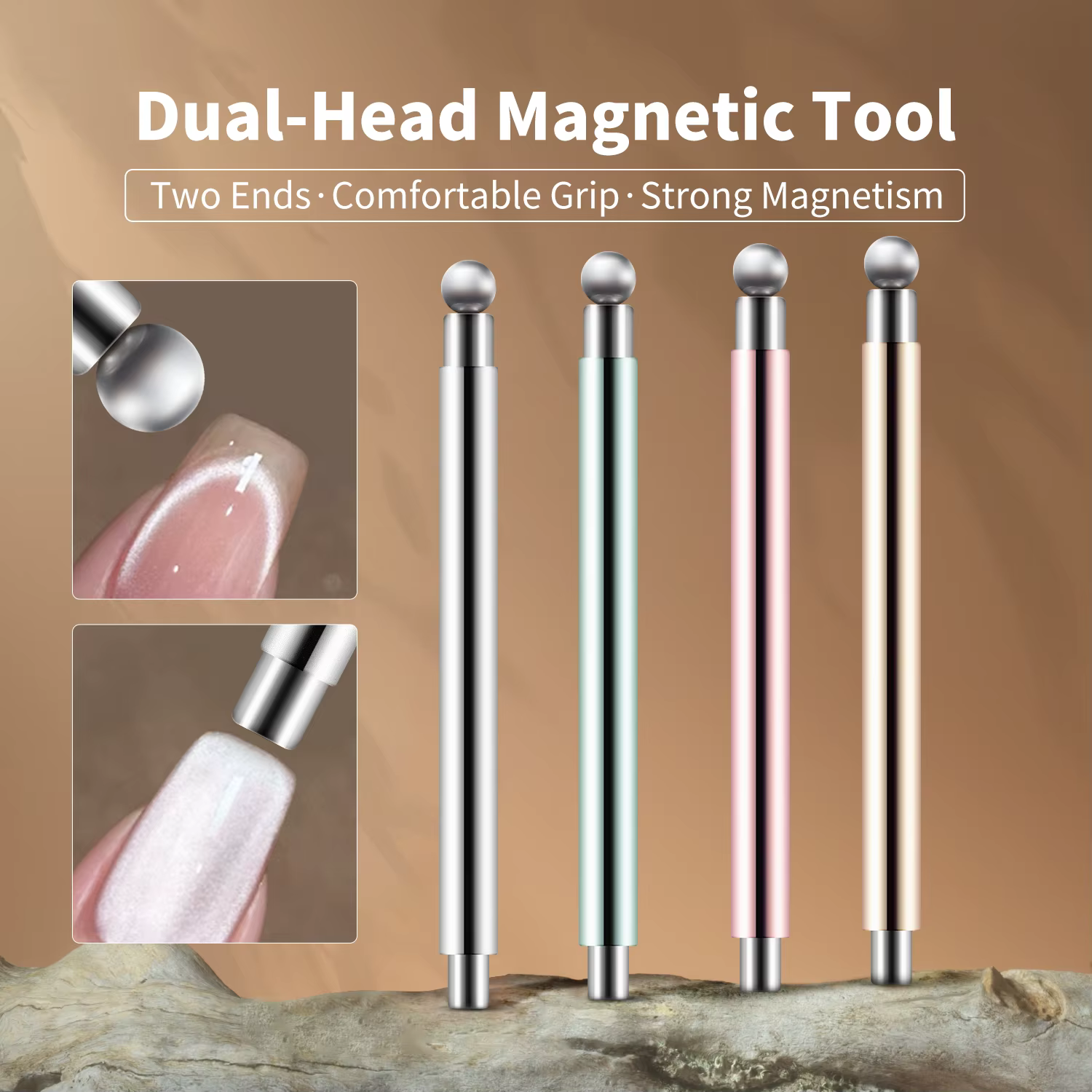 Outil magnétique pour Nail Art, œil de chat, bâton cylindrique avec boule magnétique, accessoire de 