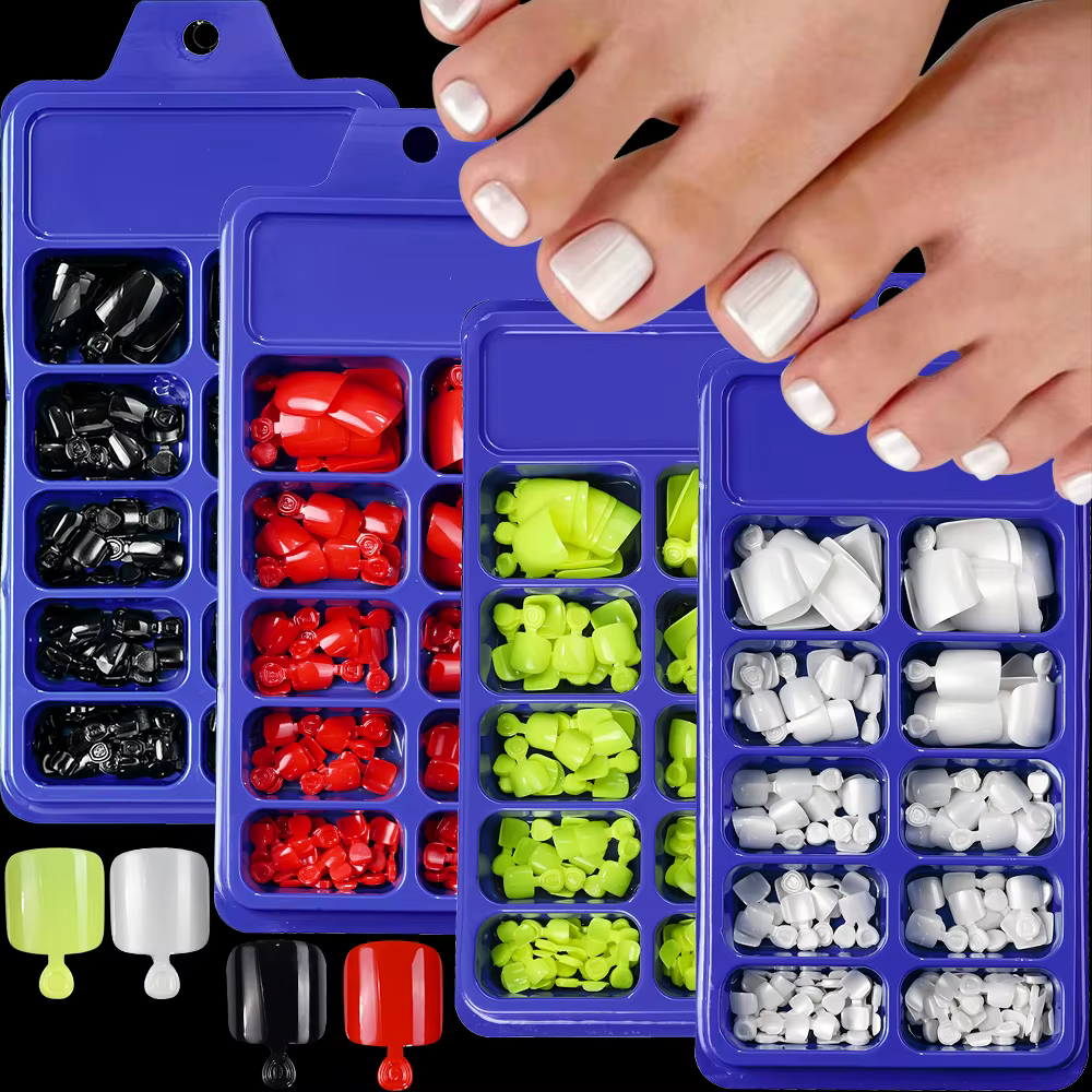 120 pièces noir brillant presse sur les ongles courts carrés couverture complète faux ongles conseil