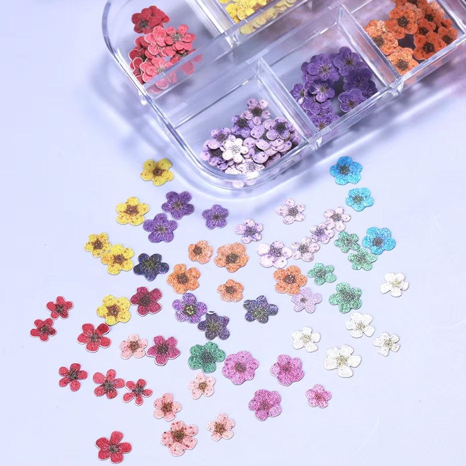 12 grilles 3D fleur colorée Ultra-mince résine remplissage pâte de bois tranche petite marguerite on